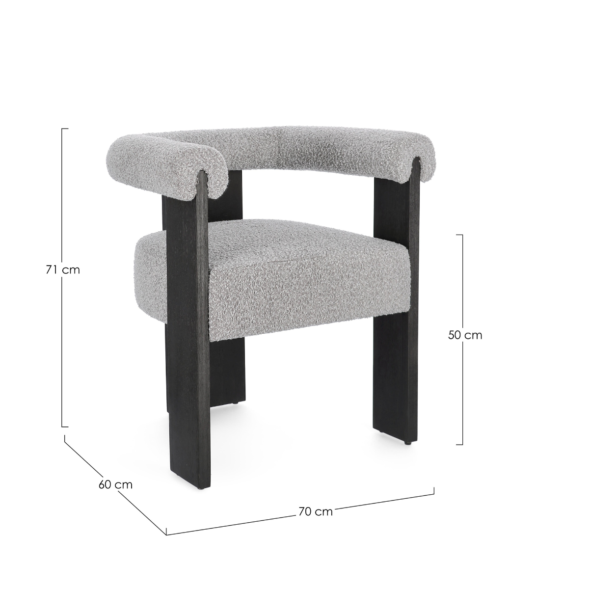 BT LORA Grey, Brown, Fa design Upholstered indoor chair